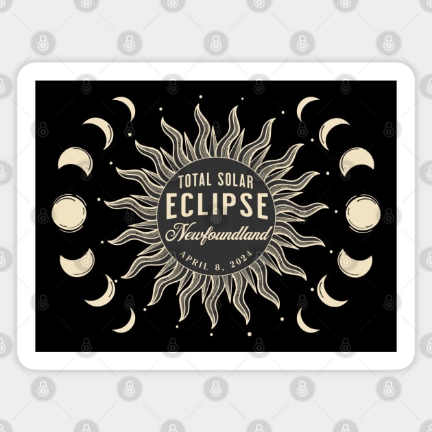 Total Solar Eclipse Newfoundland Canada April 2024 Sticker by TGKelly